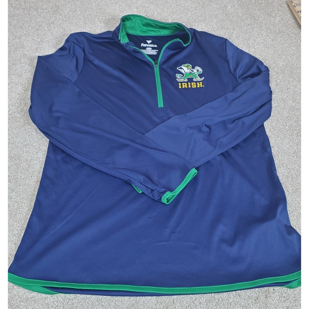 Notre Dame Women's Pullover 1/4 Zip Large Fanatics Long Sleeve With Thumbholes